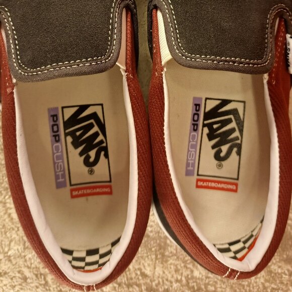 Vans Men's 7/Women's 8.5 Slip On Pro Suede Asphalt Pomegranate Black True White - Picture 10 of 12